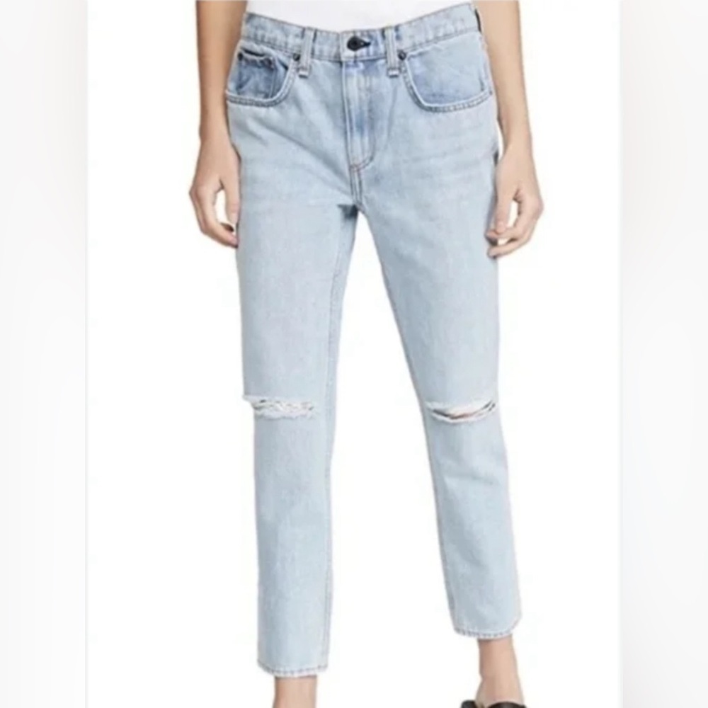 ASKK NY Jeans Women's Size 28 Distressed Light Wash 100% Cotton Designer Denim